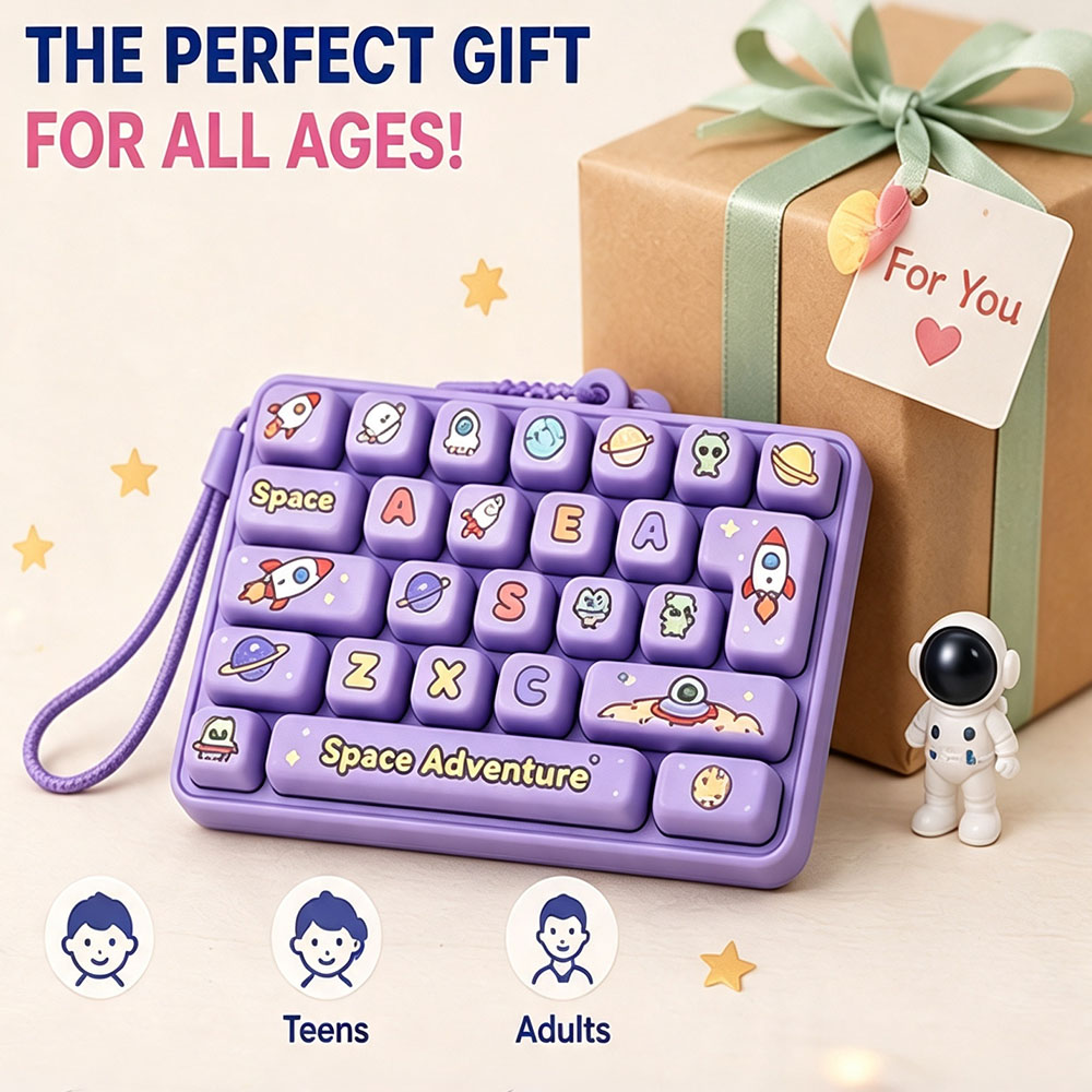 Gaming Keyboard Nearby - พวงกุญแจคีย์บอร์ดกลไกแบบกดปุ่ม 26 ปุ่ม สำหรับงาน Tech Gamer