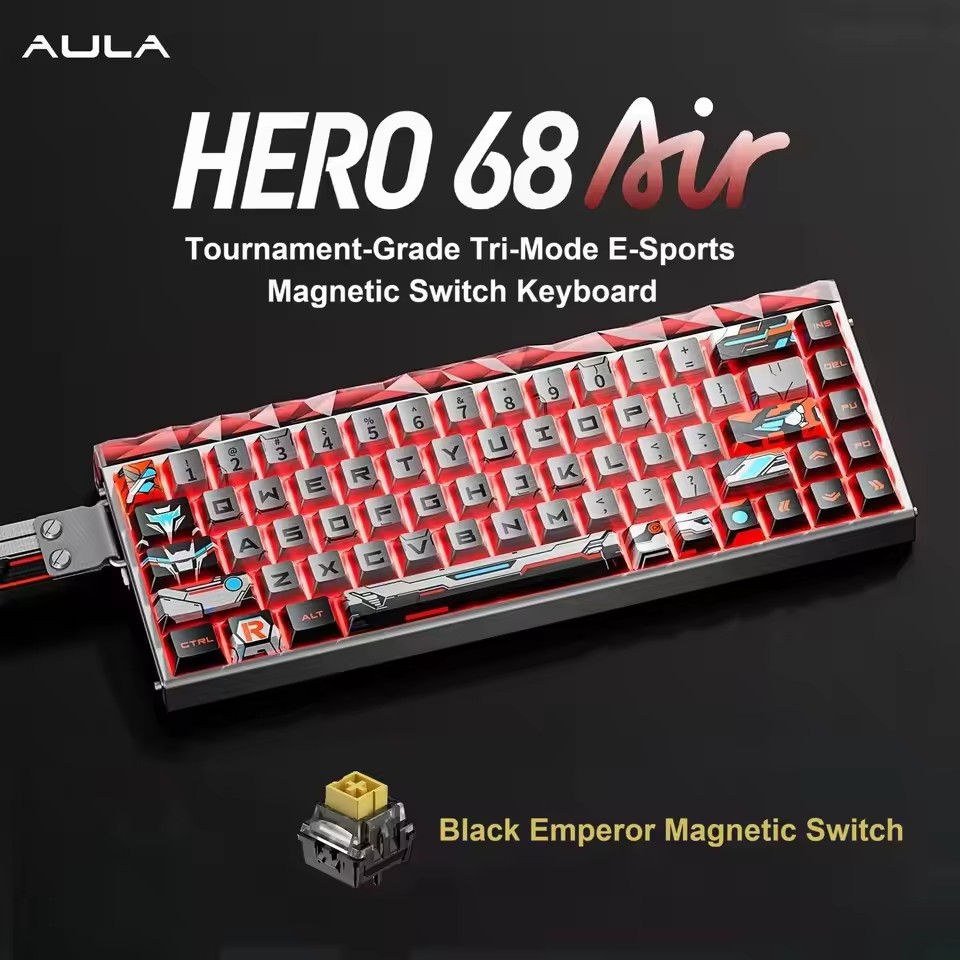 Gaming Keyboard Hot Swappable - AULA HERO68 Air 3-Mode Wireless Magnetic