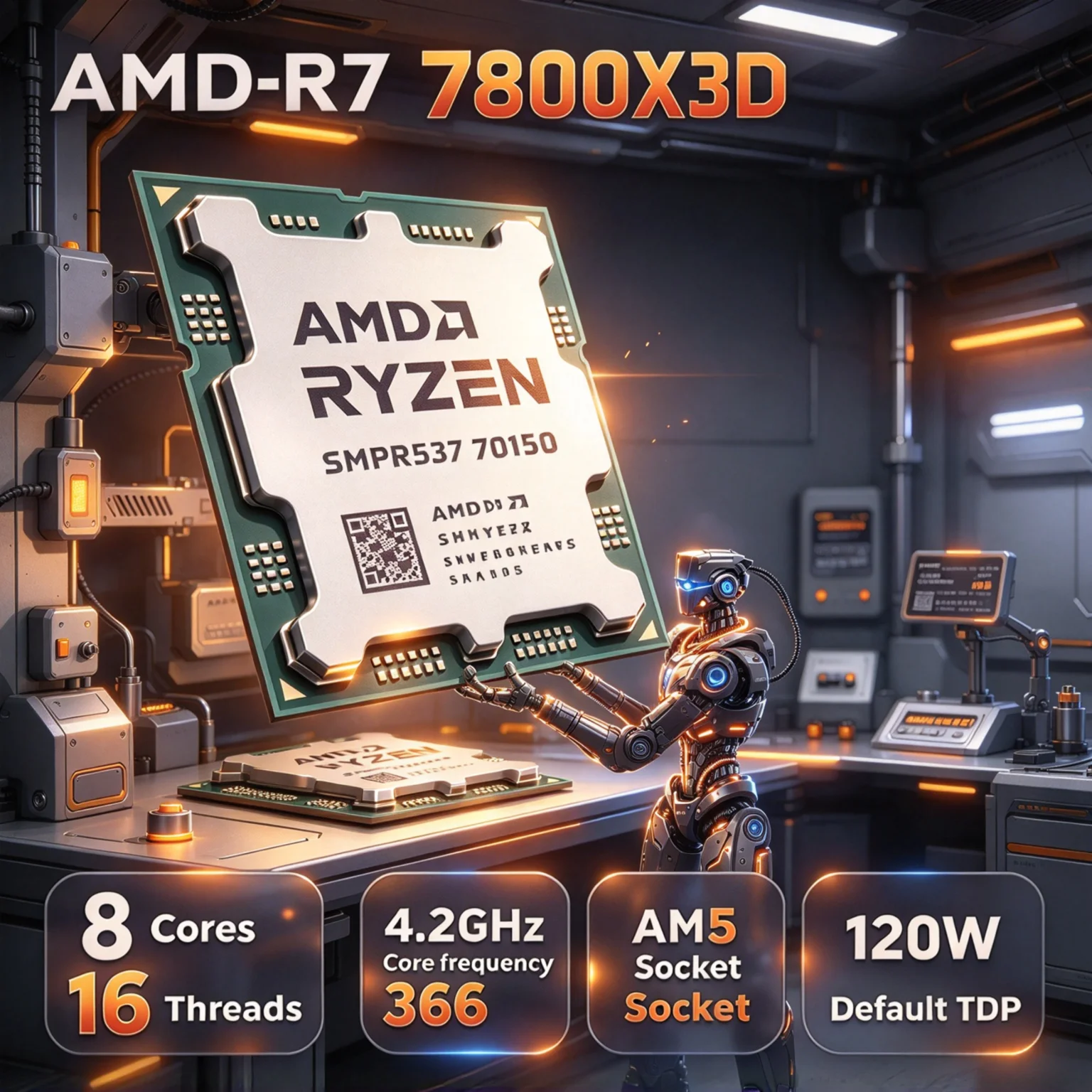 Amd Cpu Ryzen 7 - ซีพียูสำหรับเล่นเกม AMD Ryzen 7 7800X3D X3D
