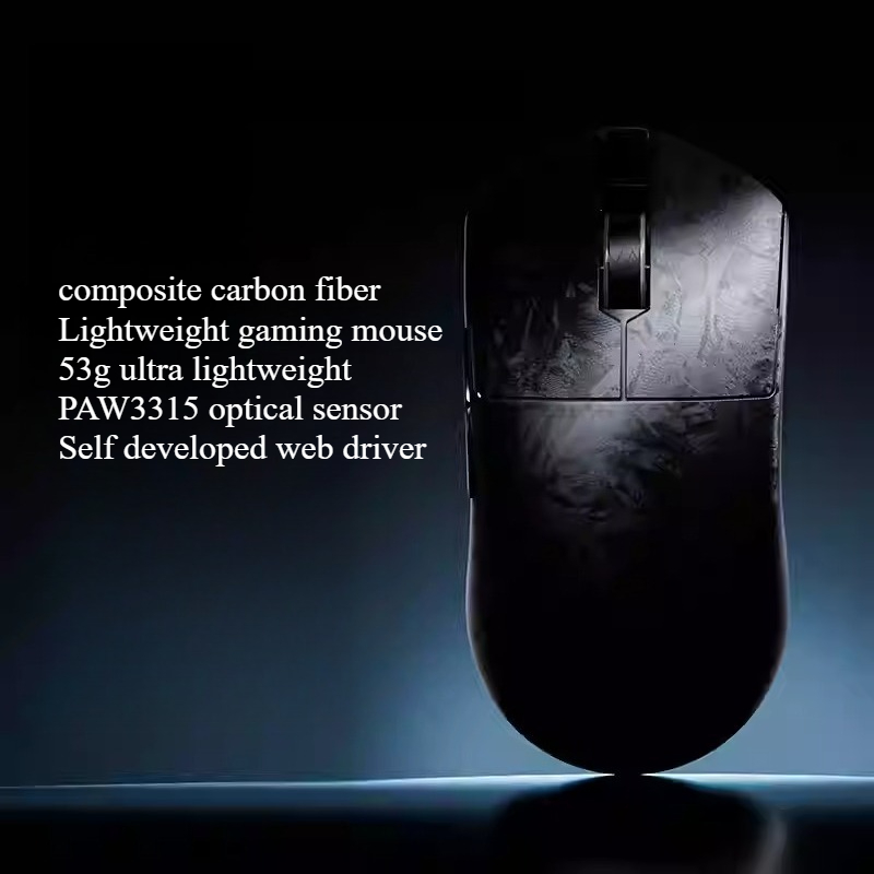 Gaming Keyboard Mini - เมาส์ไร้สายแบบไตรโหมด PAW3315 แบบกำหนดเองได้ คาร์บอนไฟเบอร์คอมโพสิต น้ำหนักเบา สำหรับเล่นเกม