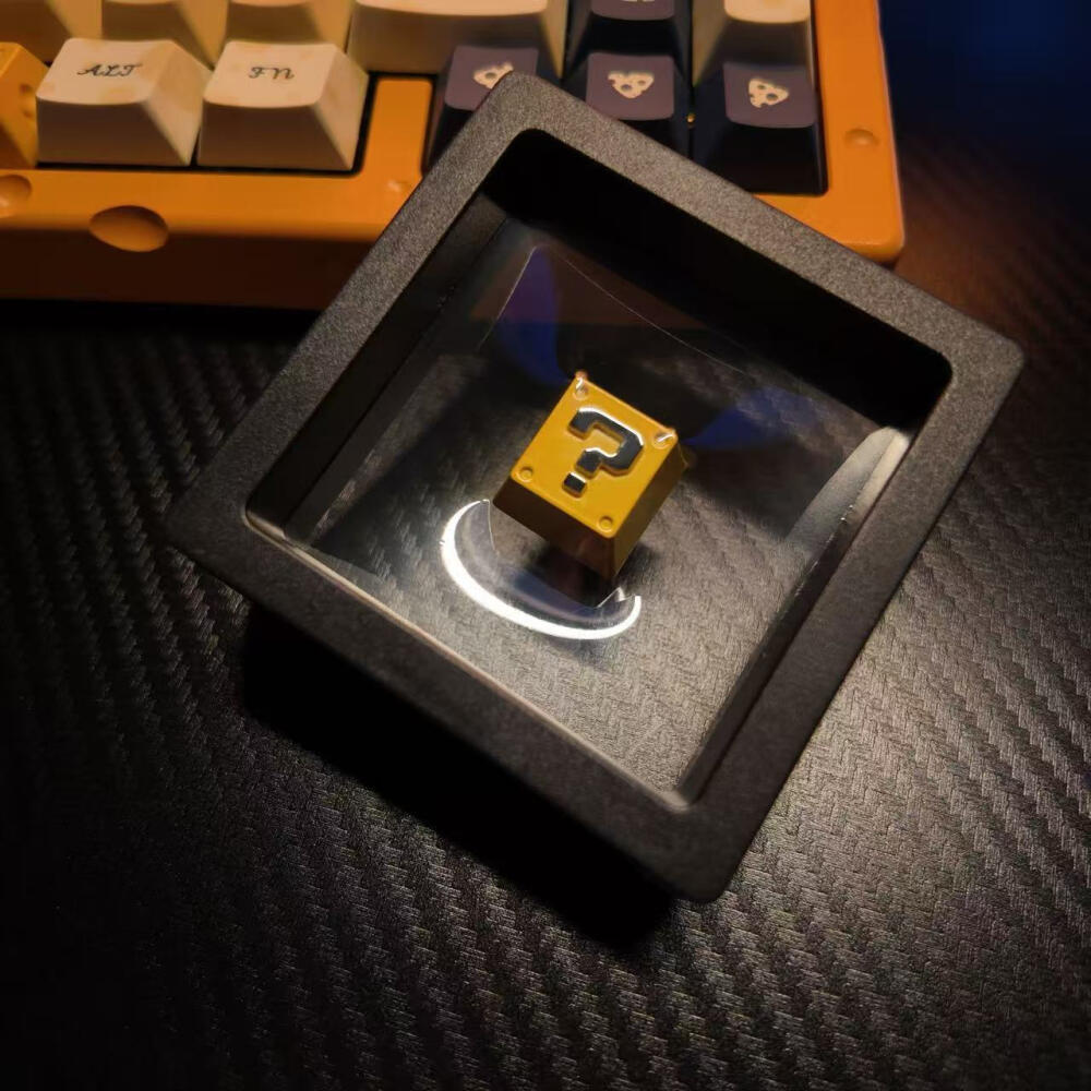 Gaming Keyboard Nearby - คีย์แคปโลหะลายบล็อกคำถามพิกเซล 8-บิตสไตล์เรโทร - ฝาครอบสวิตช์คีย์บอร์ดกลไกโลหะผสมสังกะสีแบบ 3D ลายนูน