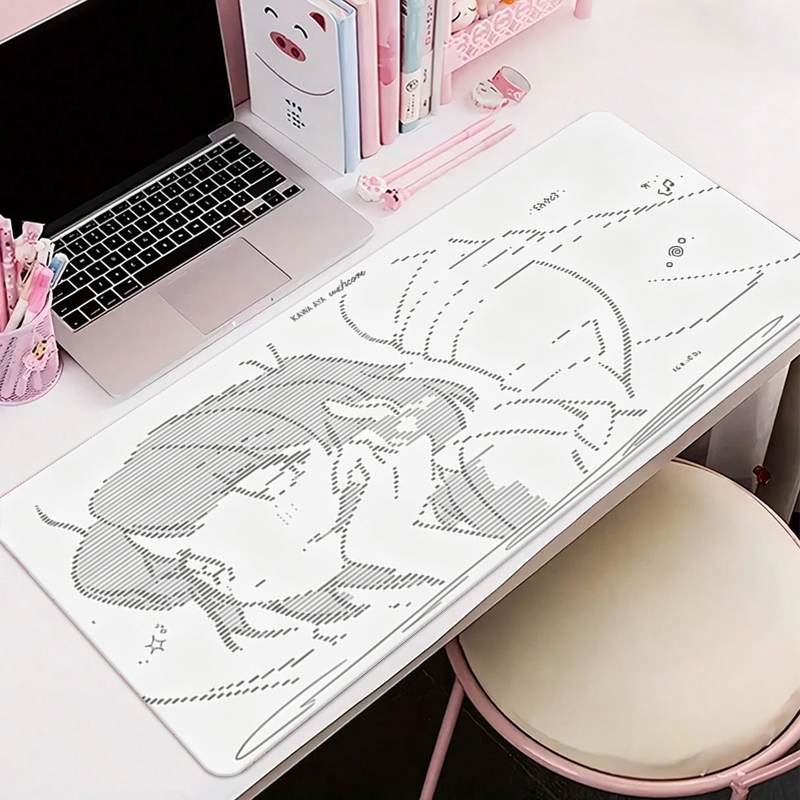 Gaming Keyboard High Ground - แผ่นรองเมาส์หนังลายการ์ตูนอนิเมะสาวน้อย Y2k น่ารัก ขนาดใหญ่ สำหรับคีย์บอร์ดคอมพิวเตอร์ แผ่นรองโต๊ะหนัง