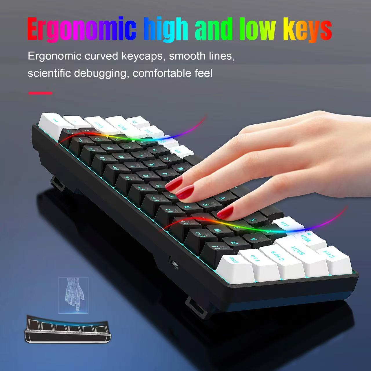 คีย์บอร์ดแบบกลไก 60% คีย์บอร์ด - Keyboard Gaming Blue Switch บทวิจารณ์และราคา