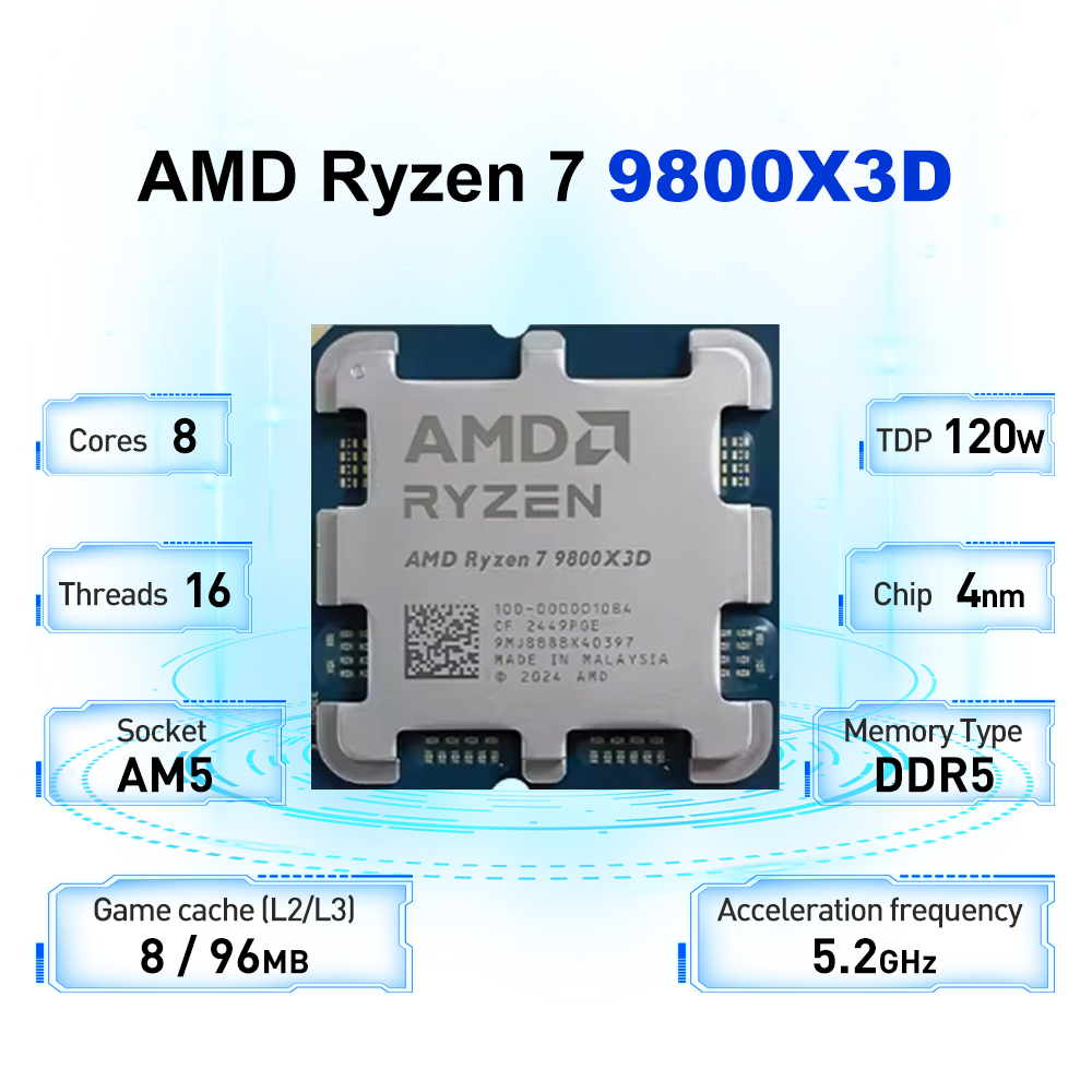 AMD Ryzen 7 9800X3D L3=96M 4NM - Amd Cpu Ryzen 7 บทวิจารณ์และราคา