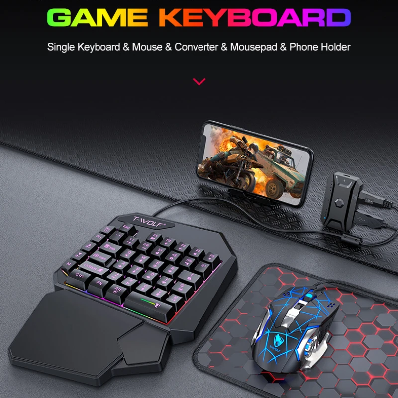 คีย์บอร์ดมือเดียว TF900 T-WOLF - Gaming Keyboard Mini บทวิจารณ์และราคา
