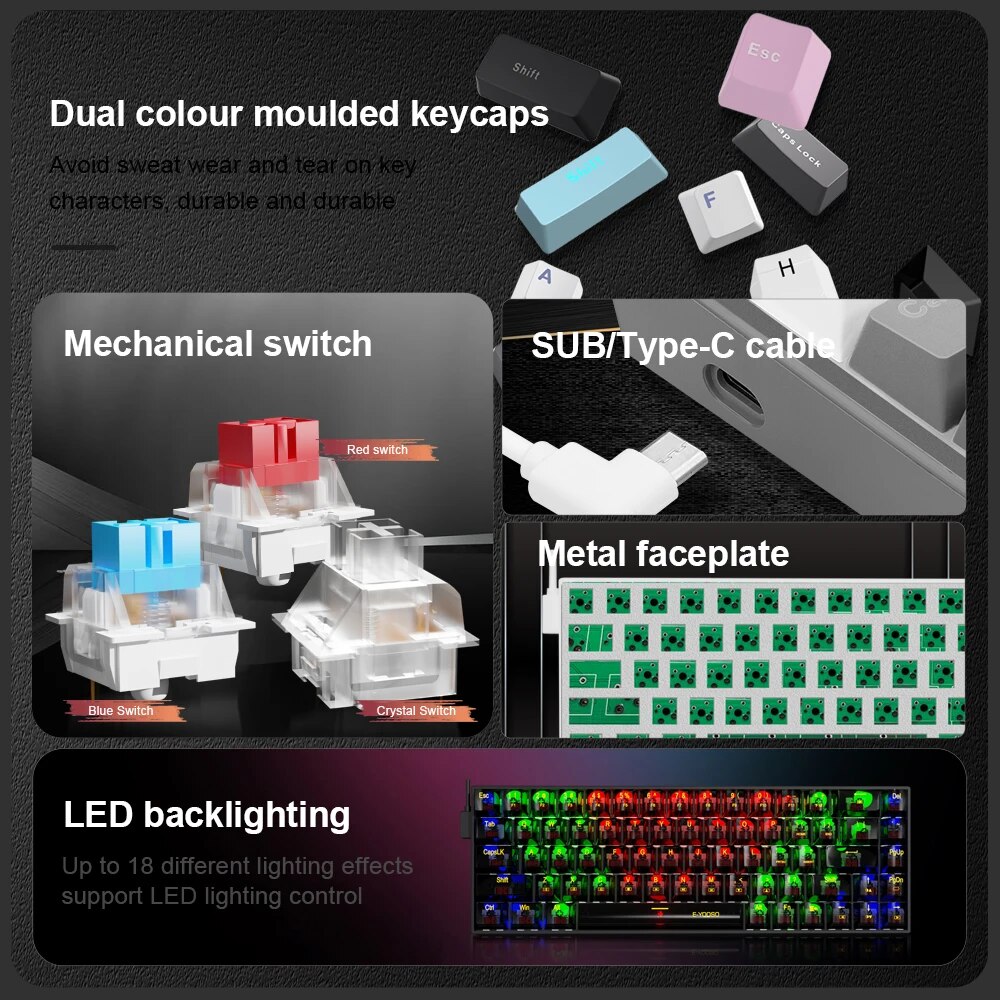 คีย์บอร์ดแบบมีสายสำหรับเล่นเกม - Gaming Keyboard Mini บทวิจารณ์และราคา