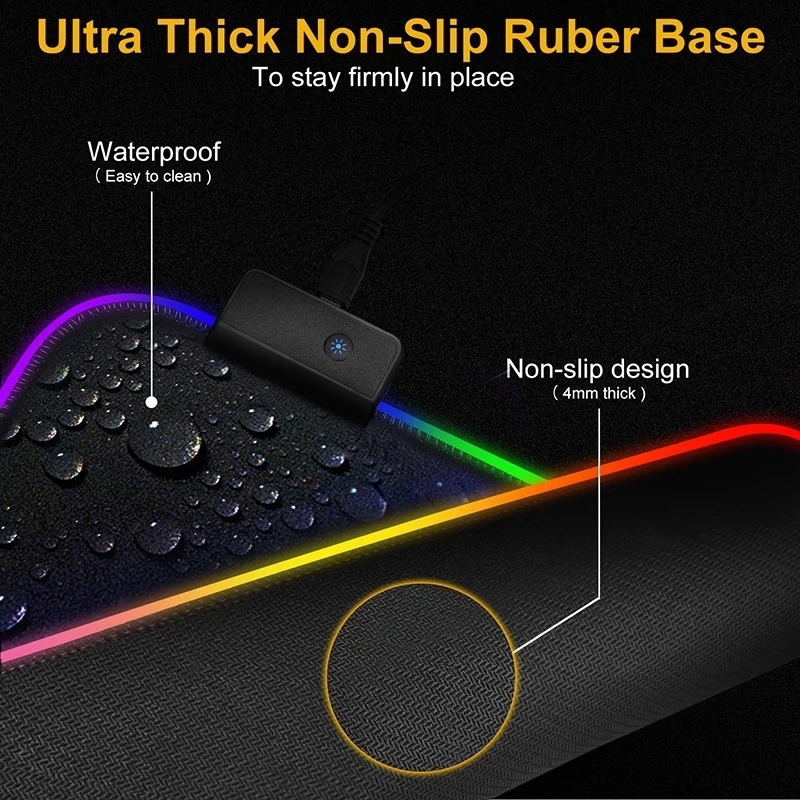 ไฟ LED Mousepad RGB แป้นพิมพ์โ - Gaming Keyboard No Rgb บทวิจารณ์และราคา