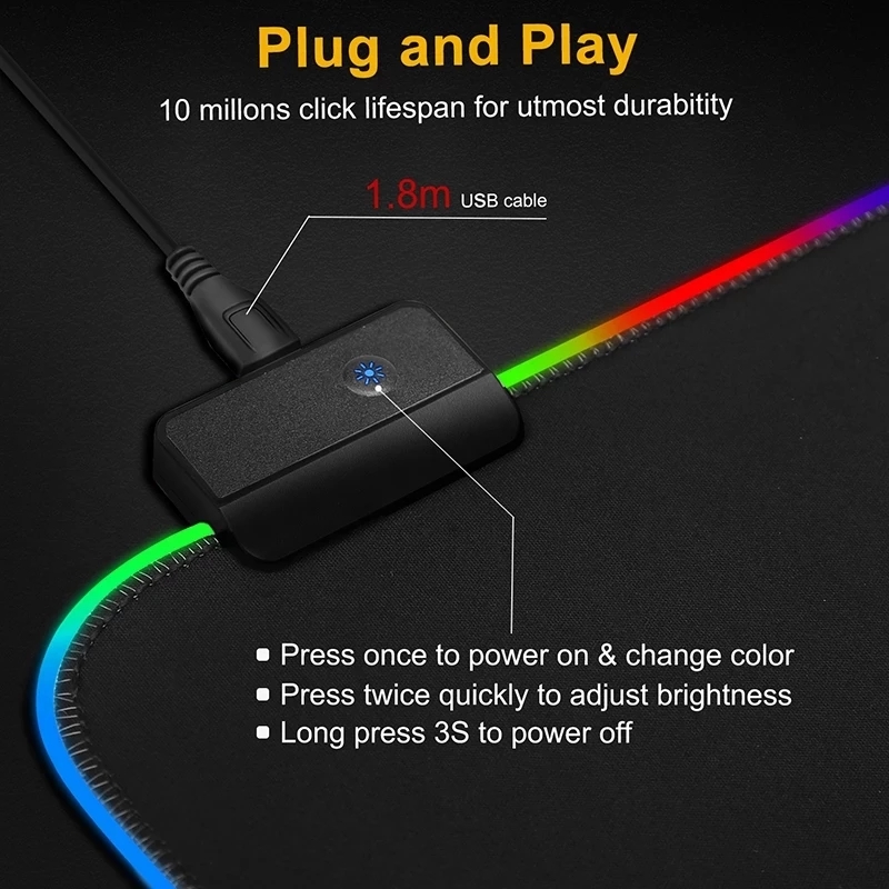 ไฟ LED Mousepad RGB แป้นพิมพ์โ - Gaming Keyboard No Rgb บทวิจารณ์และราคา