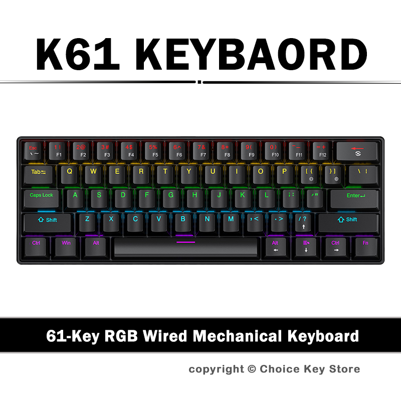 APAYADO K61 คีย์บอร์ดเกมมิ่งแบ - Keyboard Gaming Blue Switch บทวิจารณ์และราคา