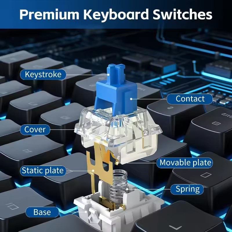 10/30 ชิ้น สวิตช์คีย์บอร์ดแบบก - Keyboard Gaming Blue Switch บทวิจารณ์และราคา
