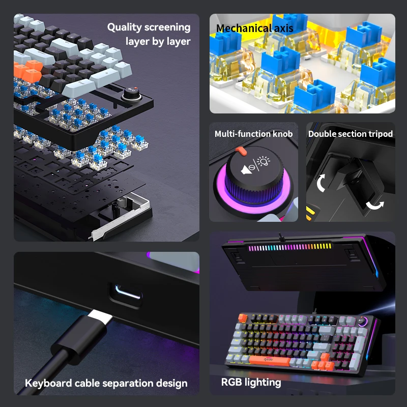 GK98 คีย์บอร์ดเกมแบบมีสาย RGB  - Keyboard Gaming Blue Switch บทวิจารณ์และราคา