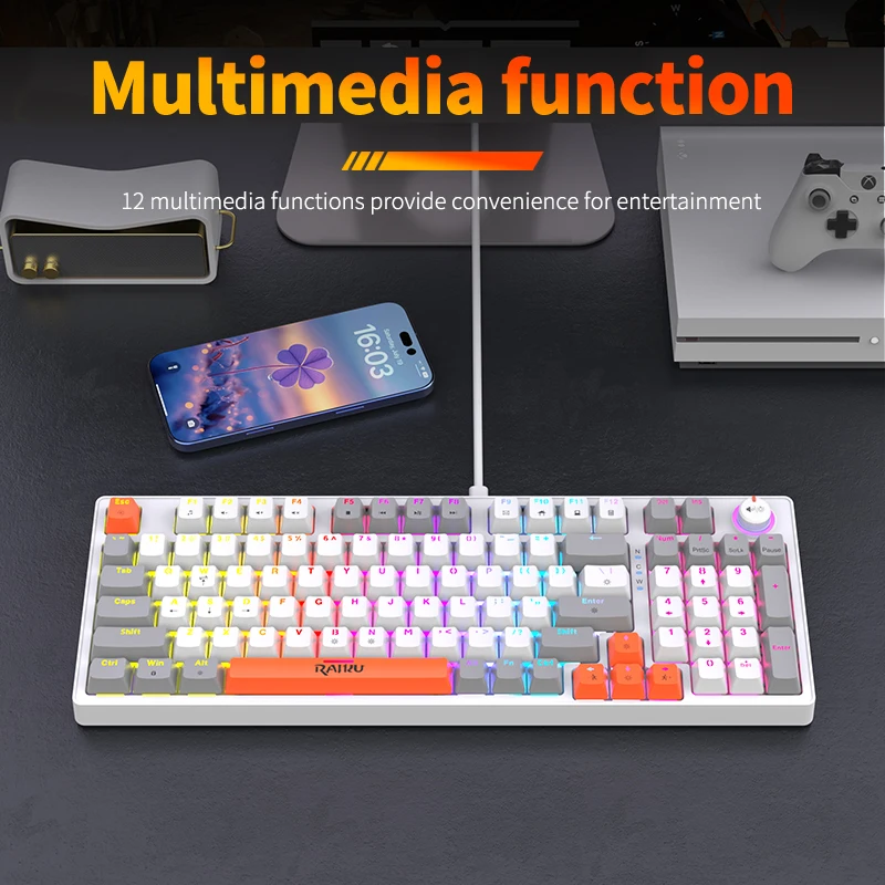 GK98 คีย์บอร์ดเกมแบบมีสาย RGB  - Keyboard Gaming Blue Switch บทวิจารณ์และราคา