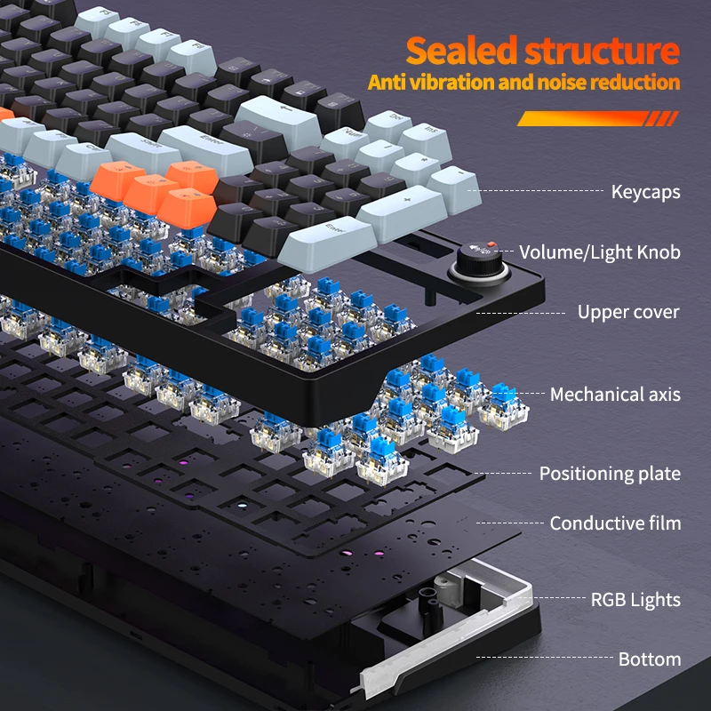 GK98 คีย์บอร์ดเกมแบบมีสาย RGB  - Keyboard Gaming Blue Switch บทวิจารณ์และราคา