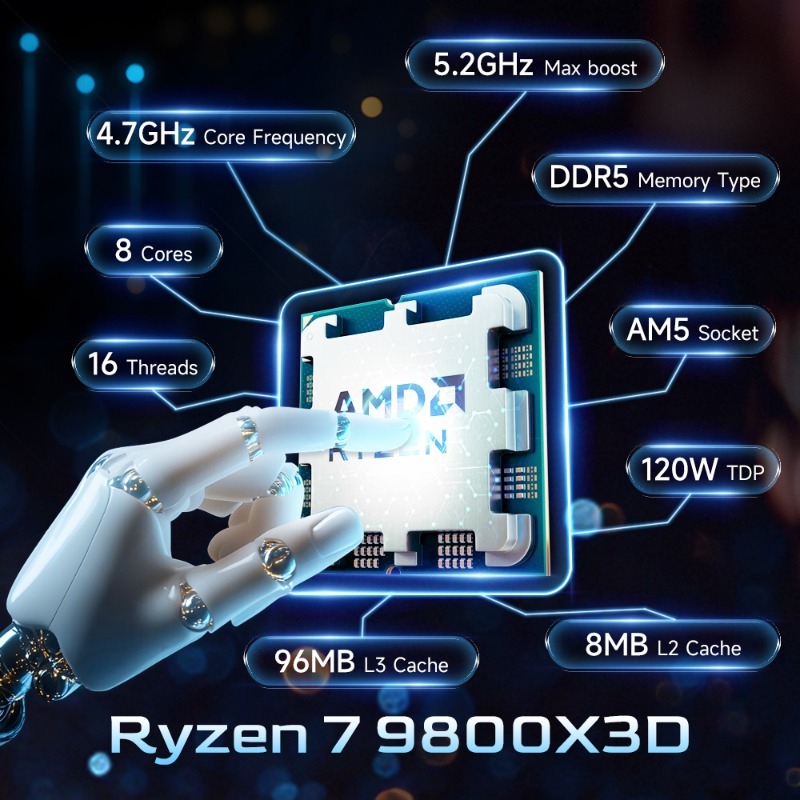 AMD Ryzen 7 9800X3D ซีพียูสำหร - Amd Cpu Ryzen 7 บทวิจารณ์และราคา
