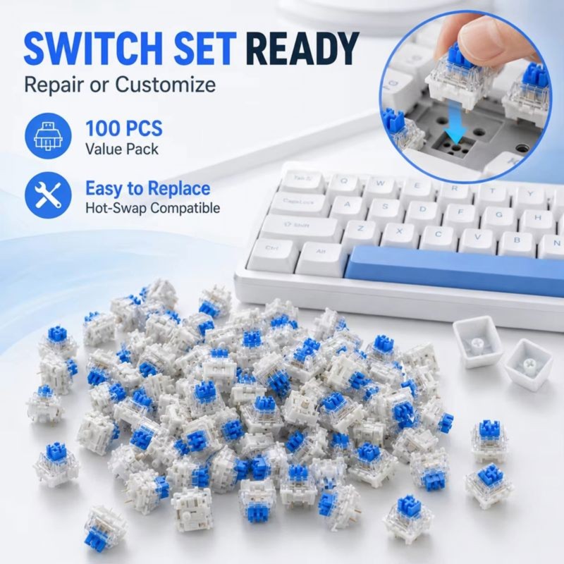 DT21 สวิตช์คีย์บอร์ดแบบกลไก DI - Keyboard Gaming Blue Switch บทวิจารณ์และราคา